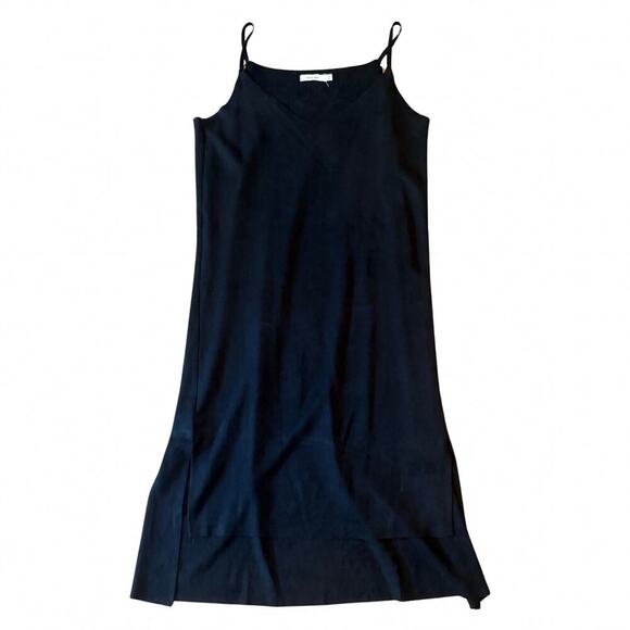 Mod Ref Faux Suede Black Slip Dress – Medium 770S - Picture 1 of 7